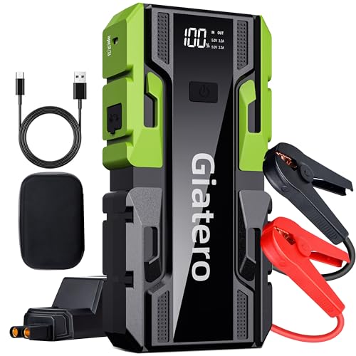 4000A Car Battery Jump Starter, Smart Portable Car Jump Starter Battery Pack, 12V Jumper Starter with LED Display and LED Light, Power Bank with USB, Type C PortUp to 9.0 L Gas8.0 L Diesel