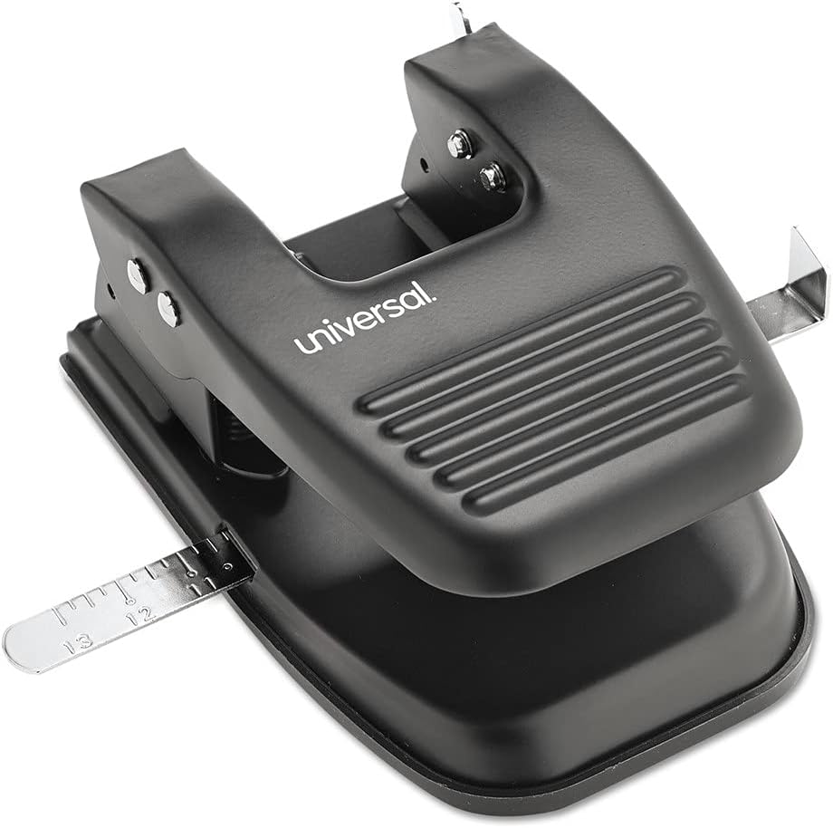Universal 74222 30-Sheet Two-Hole Punch, 932-Inch Holes, Black