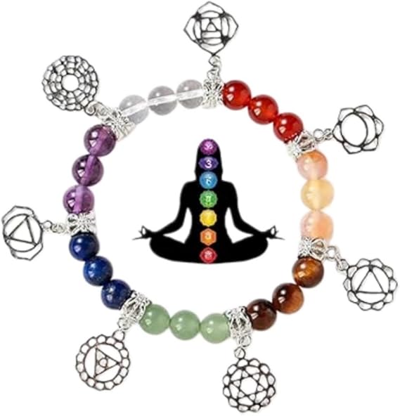 7 Chakra Healing Bracelet,Genuine Stone,Gemstone,Healing Chakra Bracelet,Yoga,Meditation Bracelet,Protection,Energy Healing,7 inch, Stone Gemstone, Stone Gemstone