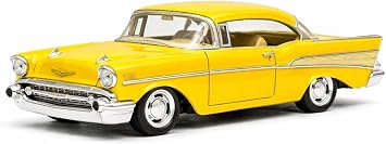KiNSMART 1957 Chevy Bel Air Coupe 1:40 Scale 5" Die Cast Metal Classic Toy Car (Yellow)