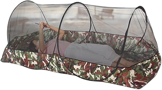 Mosquito Tent,Folding Netting Bed Tent,Portable Mosquito Netting with Bottom,Camping Tent Fine Mesh Mosquito Net for Adults Kids Travel Camping Backyards Canopy Outdoor (Black Net, 2 Person)