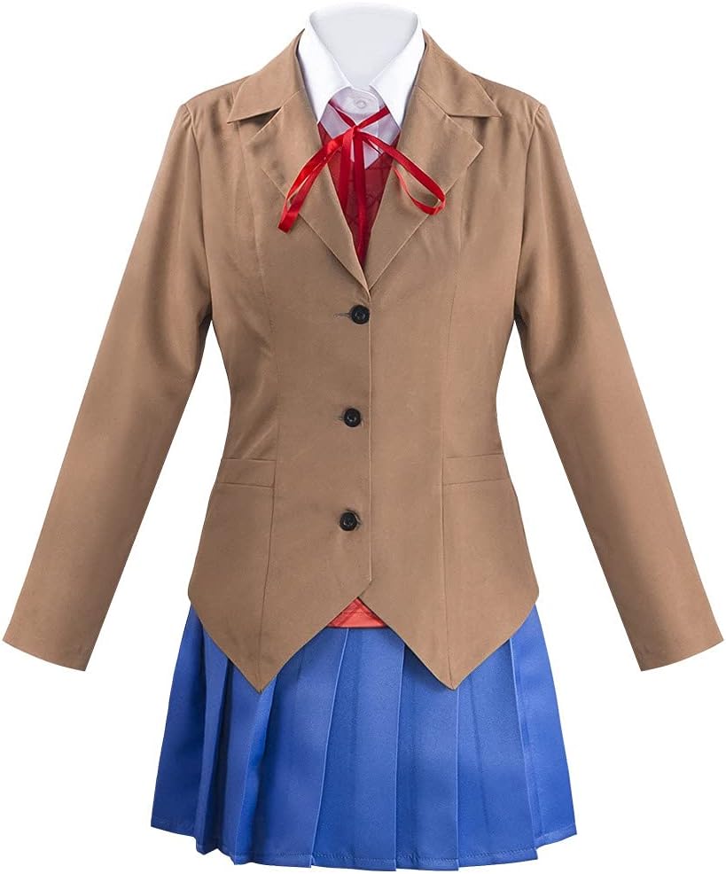 Women Doki Doki Literature Club Cosplay Costume Monika Sayori Natsuki Yuri Uniform Halloween Sailor Dress Outfits
