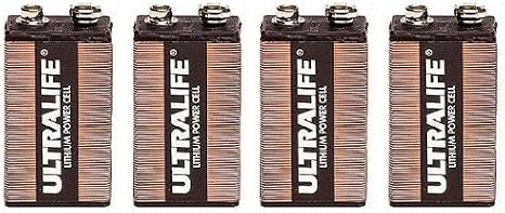 Four (4) Ultralife 9v Long Life Lithium Battery