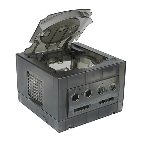 Hzxkqmil Replacement Housing Shell for GameCube Console, Translucent Case Accssories for NGC Retro Video Game Console DOL-001/DOL-101, Transparent Black