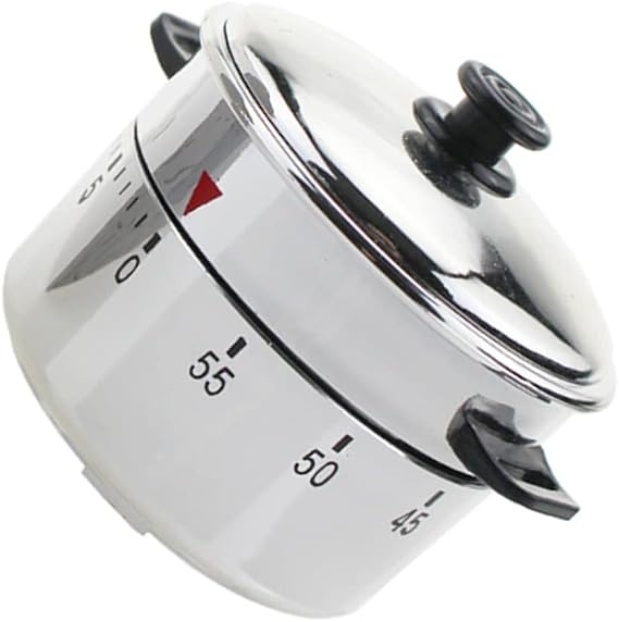 Mechanical Kitchen Timer Pressure Cooker Shape 60-Minute Countdown Timer with Ring Alert No Battery Needed for Cooking Baking Teaching Home Use
