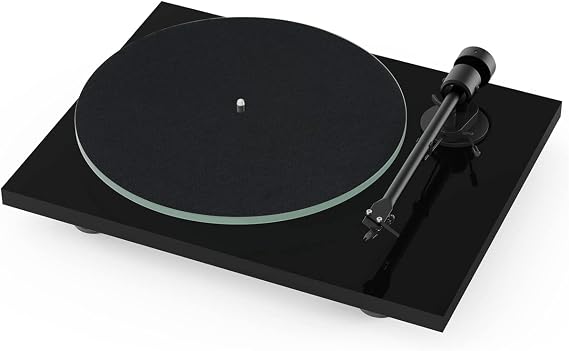 Pro-Ject T1 BT Turntable with Built-in Preamp and Wireless Audio Transmitter (Piano Black)