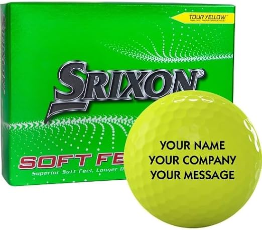 Srixon Soft Feel 13 Yellow Personalized Golf Balls