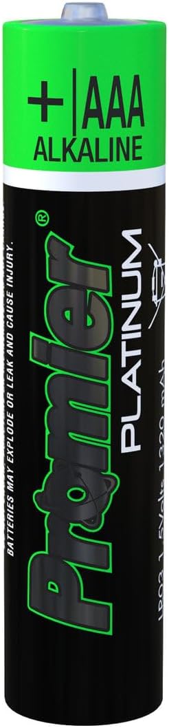 Promier AAA Platinum Alkaline Battery 20 Pack | Long-Lasting 1.5V Power | d Storage Life & Leakage Protection | Mercury-Free Energy for Remotes, Toys & Flashlights