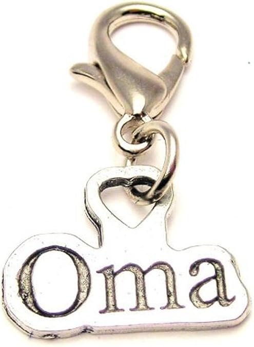 ChubbyChicoCharms Oma Pewter Charm on a Zipper Pull