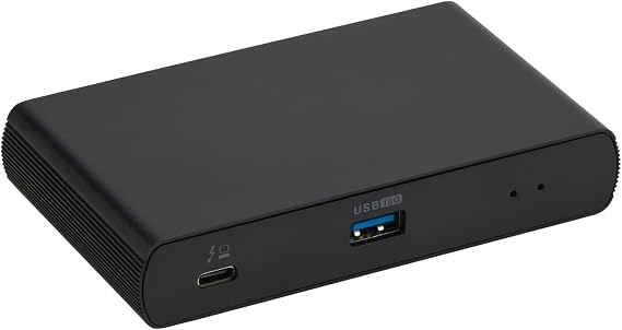 Amazon Basics Thunderbolt 4 Docking Station, Dual 4K@60Hz Display Support, 85W Power Delivery, 3X Downstream TBT4, 1xUSB A 3.1, Mac/Windows Compatible, Black, 4.76 x 2.84 x 0.86 inches