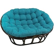 International Caravan Furniture Piece 63x45-Inch Double Papasan with Micro Suede Cushion