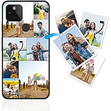 Personalized Phone Case for Google Pixel 4A 5G, Multi-Photo Phone Case Soft TPU Phone Case Anti-Scratch Protective Phone Case, Customized Photo Text Phone Case, Black