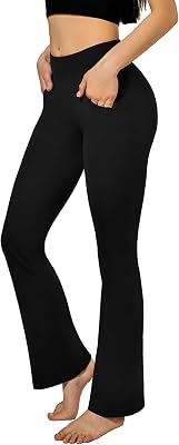 SINOPHANT Flare Leggings for Women High Waisted Yoga Pants with 4 Pockets Workout Casual