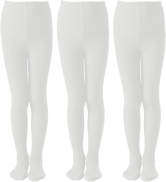 EPEIUS Baby Girl Tights Thick Cable Knit Leggings Seamless Cotton Toddler Girls Stockings School Tights for 2T-12 Years