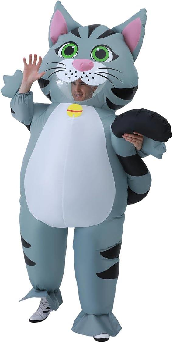Inflatable Cat Costume, Cat Costume Adult Inflatable Costumes Adult Size Full Body Blow up Costumes for Adults Women Men Inflatables Fancy Funny Suit for Halloween Carnival Party