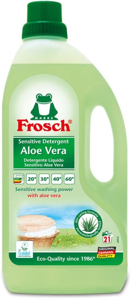 Frosch Natural Liquid Laundry Detergent for Sensitive Skin, Aloe Vera, 50 fl oz