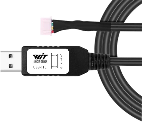 WITMOTION USB to TTL UART Converter Cable with CH340 Chip, Terminated by 4 Way Female Socket Header, Serial Adapter (1m/3.28ft, Black), Windows 10,8,7, Linux MAC OS