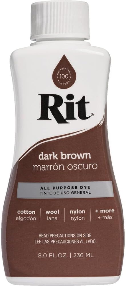 Rit Dark Brown Liquid Dye, 8 Fluid Ounce