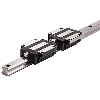 Linear Guide Rod HSR25 Length 450mm/17.71inch Linear Guideway Rail with 2 PCS Square Type Carriage Bearing Block HSR25CA, High Precision CNC Parts for DIY Routers Lathes Mills