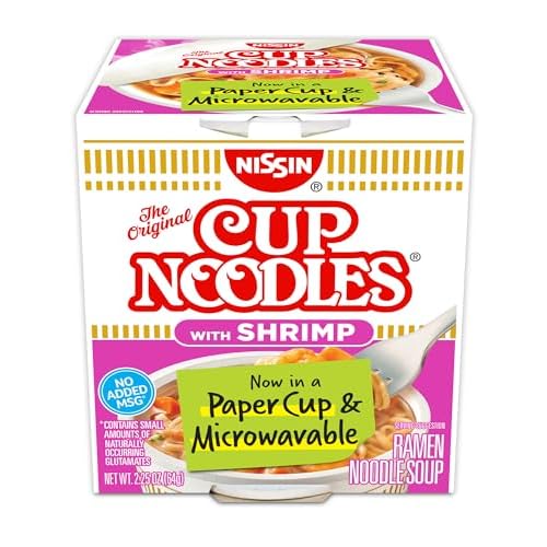 Nissin Cup Noodles, Shrimp Flavor, 2.25 oz Pack of 1