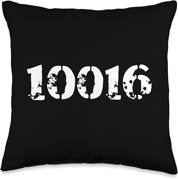 NYC Zip Code 10016 Throw Pillow