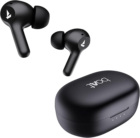 boAt Newly Launched Airdopes 71 TWS Earbuds with 40 Hours Playtime, Dual Mics with ENxTM, ASAPᵀᴹ Charge, IWPᵀᴹ, BEASTᵀᴹ Mode with 50 ms Low Latency, IPX4 & Pocketable ID(Active Black)