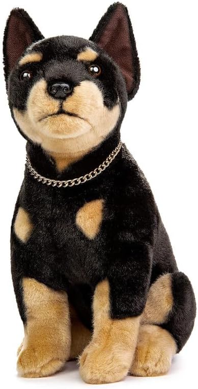 Double bread Realistic Doberman Dog Plush Toy - Simulation 12" Standing Doberman Noble Pet Dog Stuffed Animal Puppy Model Toy, Unique Plush Gift Collection for Kids Birthday, Home Decor
