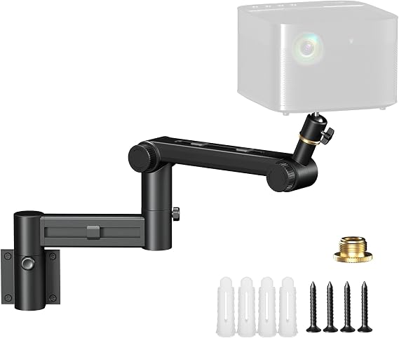 Aokeo Projector Mount, Projector Holder with Adjustment Arm, Universal Wall Mount for Projectors, Cameras, Fill Lights, Phone Stands, Microphones
