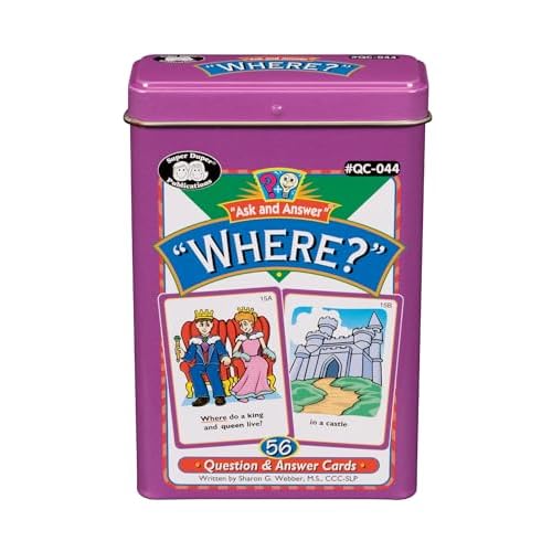 Super Duper Publications | Ask and Answer Where Questions Fun Deck | Communication and Language Processing Skills Flash Cards | Educational Learning Materials for Children