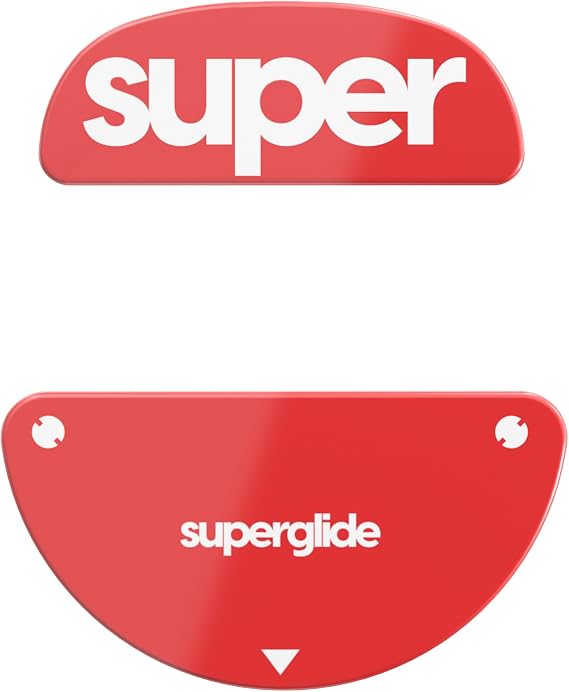 Superglide2 - New Controllable Speed Textured Surface Smoothest Mouse Feet/Glides Made with Ultra Strong Glass Smooth and Durable Sole for EndGameGear XM2-WE [RED]