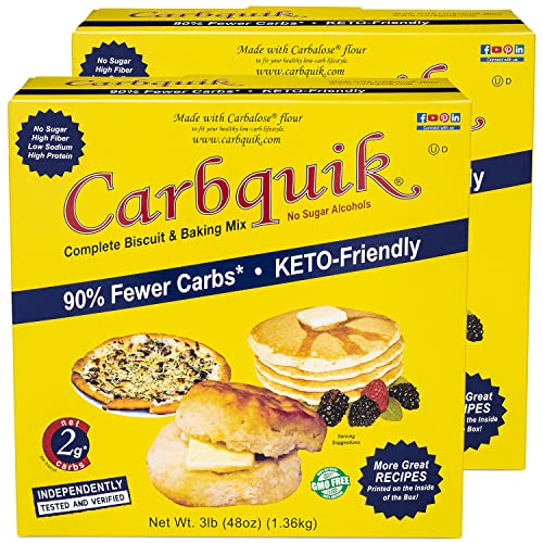 Carbquik Biscuit & Baking Mix 3 lb Mix for Keto Pancakes, Biscuits, Pizza Crust, Bread, and More - Keto Food - No Sugar - Low Carb - Nut Free - Quick and Easy Keto Friendly Substitute for Traditional Baking Mix 2-Pack