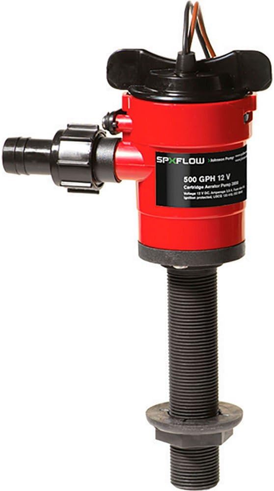Johnson Pumps 1000 GPH Straight Cartridge Aerator with Dura Ports, Red