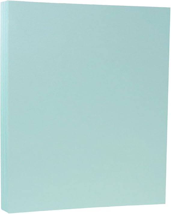 JAM PAPER Matte 80lb Cardstock - 8.5 x 11 Coverstock - 216 gsm - Aqua - 50 Sheets/Pack