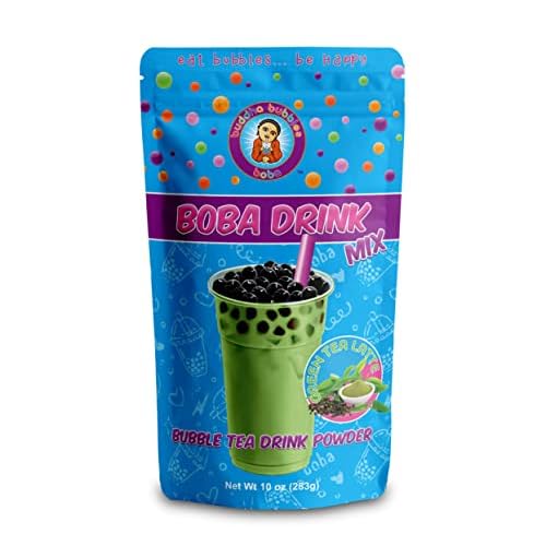 Premium GREEN TEA LATTE Matcha BobaBubble Tea Drink Mix Powder By Buddha Bubbles Boba 10 Ounces 283 Grams