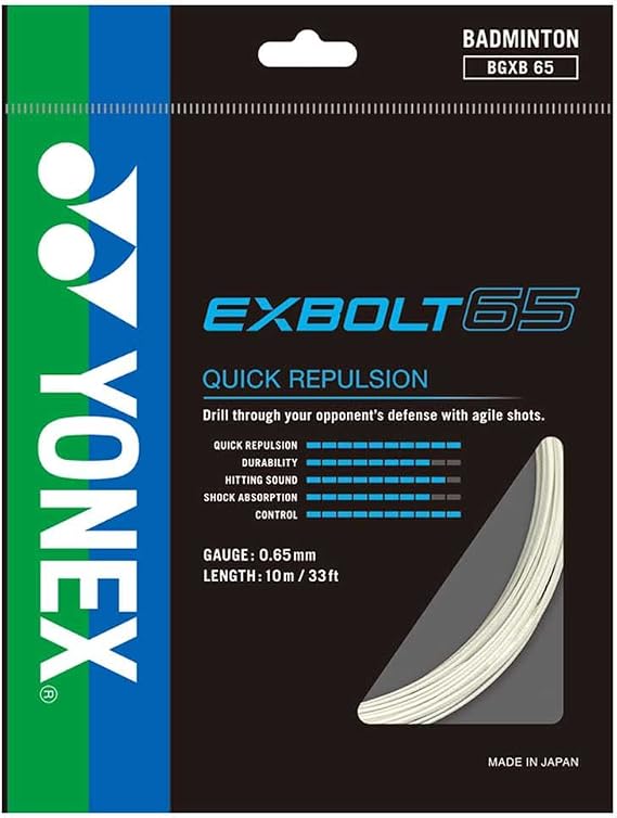 YONEX Exbolt 65 Squash Reel String 200 M 0.65 mm Mixed, Multicoloured, One Size