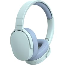 Wireless Bluetooth Headphones, Over Ear Wireless Headphones, Portable Noise Cancelling Headset,10H Battery, HiFi Bluetooth-Compatible 5.1 Stereo Over Ear Gaming Headset Blue
