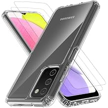 Phone Case Cover for Samsung Galaxy A03S with 2pcs Screen Protector, Shockproof Clear TPU Case for Samsung Galaxy A03S, Premium Minimalistic Phone Cover