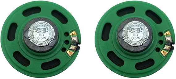 2 Inch 8 Ohm Speaker, 50mm Green Plastic, 4 Pack for Electronics