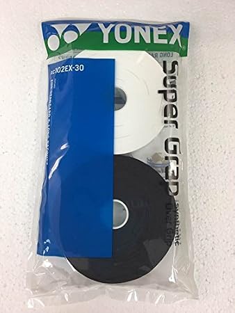 YONEX Super GRAP 30-Pack Racket Grips, White Black