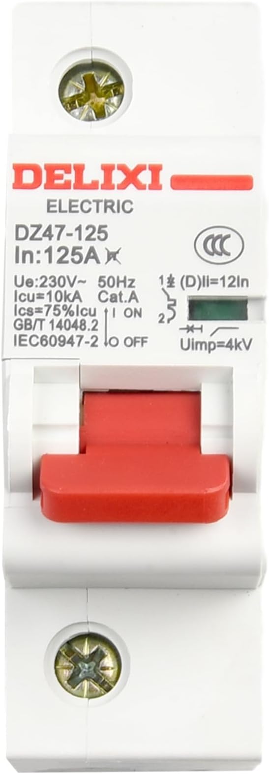 Single Pole 1P AC Miniature Circuit Breaker 600V 125A 100A 80A for Electric Power and Transportation Systems (125A)