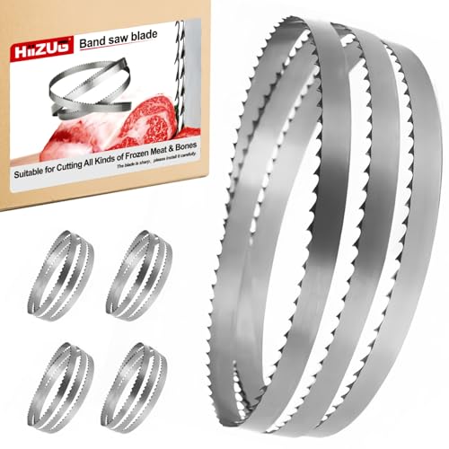 78-Inch Meat Band Saw Blades 3TPI 5 Pack for Cutting Bone-in Meat or Frozen Meat, Compatible with Biro-11, Fleetwood-B25, KWS-B-310, Omcan-T250S250B25, Torrey 200, 78 x 58 x 0.02
