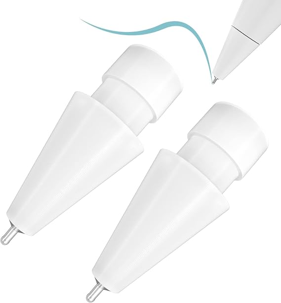 Apple ile uyumlu kalem uçları 1 ve 2. nesil Apple ile uyumlu iPad Pro Pencil için uygun, 0,78 mm, aşınmaz, ince uç, hassas kontrol, USB- C Apple ile uyumlu Pen uç, Logitech ile uyumlu uzun uçlar