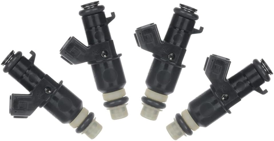 SCITOO 4Pcs 8 Holes Fuel Injectors fit for 2005-2006 for Acura for RSX, for 2003-2007 for Honda for Accord, for 2005-2009 for Honda for CR-V 842-12288 FJ484 16450RAAA01 16450RADL61