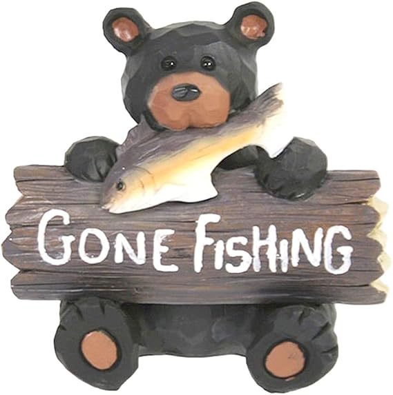 The Bridge Collection "Gone Fishing Black Bear Figurine