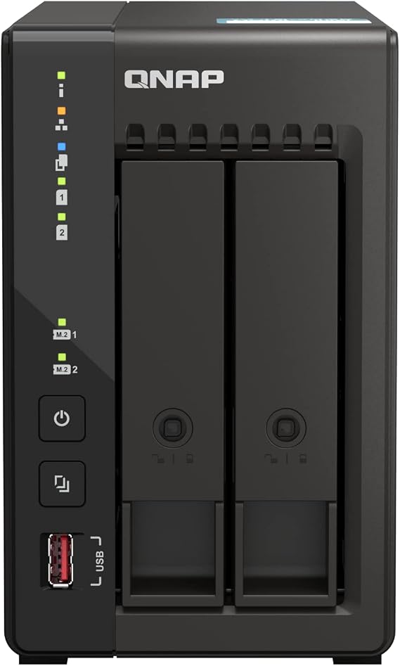 QNAP TS-253E-8G 2-Bay Intel Quad-core CPU Multimedia NAS with Dual 2.5GbE, 8GB RAM