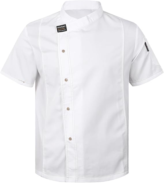 Chef Jacket Short Sleeve/Long Sleeve Chef Coat Hotel Kitchen Restaurant Work Uniform Shirt for Men Women