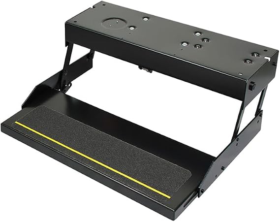 Kwikee 26 Series Electric Step Assembly, Logic Control Unit, Power Switch Kit for RV, Travel Trailers, Hidden Light, 8.5" Step Rise, Anti-Slip Surface, 12V DC Motor, Steel Construction - 3711363