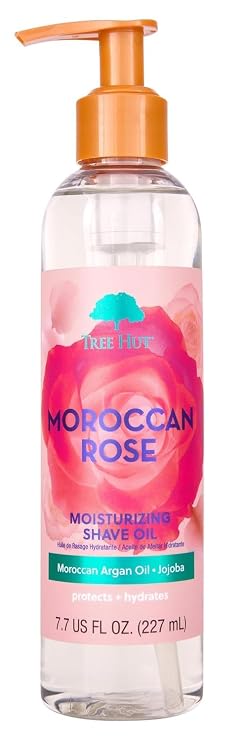 Tree Hut Moroccan Rose Moisturizing Shave Oil, Hydrating Gel-to-Oil Formula for a Smooth Shave, For All Skin Types, 7.7 fl oz