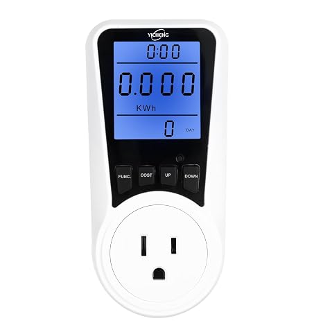 Multifunctional YC05-US Energy Meters Socket Wattmeter Power Monitor for US with Electricity Consumption Meter,Let it Help You Better Control Your Electricity Bills. (Blue Backlight)