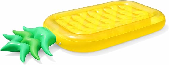 eBoutik - XLarge Pineapple Inflatable Pool Float Lounger – Giant Tropical Pineapple Pool Bed Lilo for Adults – Summer Swimming Pool, Beach & Holiday Float